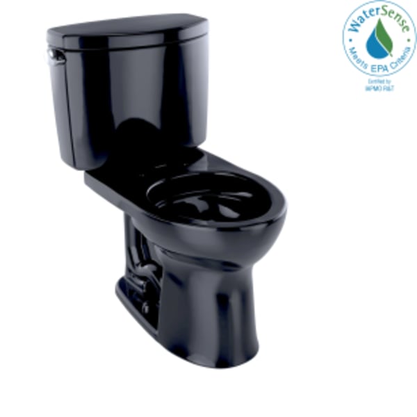 TOTO® Drake® II Two-Piece Round 1.28 GPF Universal Height Toilet, Ebony - CST453CEF#51