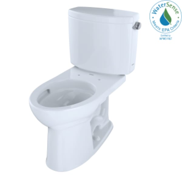 TOTO® Drake® II Two-Piece Elongated 1.28 GPF Universal Height Toilet with CEFIONTECT and Right-Hand Trip Lever, Cotton White - CST454CEFRG#01