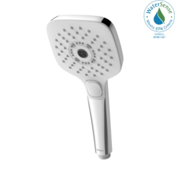 TOTO® G Series 1.75 GPM Multifunction 4" Square Handshower with ACTIVE WAVE, COMFORT WAVE, and WARM SPA, Polished Chrome - TBW02015U4#CP