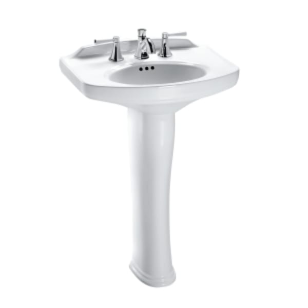 TOTO® Dartmouth® Rectangular Pedestal Bathroom Sink with Arched Front for 4" Center Faucets, Cotton White - LPT642.4#01