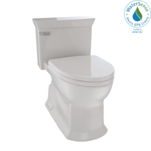 TOTO® Eco Soirée® One Piece Elongated 1.28 GPF Universal Height Skirted Toilet with CEFIONTECT, Sedona Beige - MS964214CEFG#12