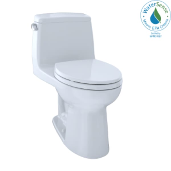TOTO® Eco UltraMax® One-Piece Elongated 1.28 GPF ADA Compliant Toilet with CEFIONTECT, Cotton White - MS854114ELG#01