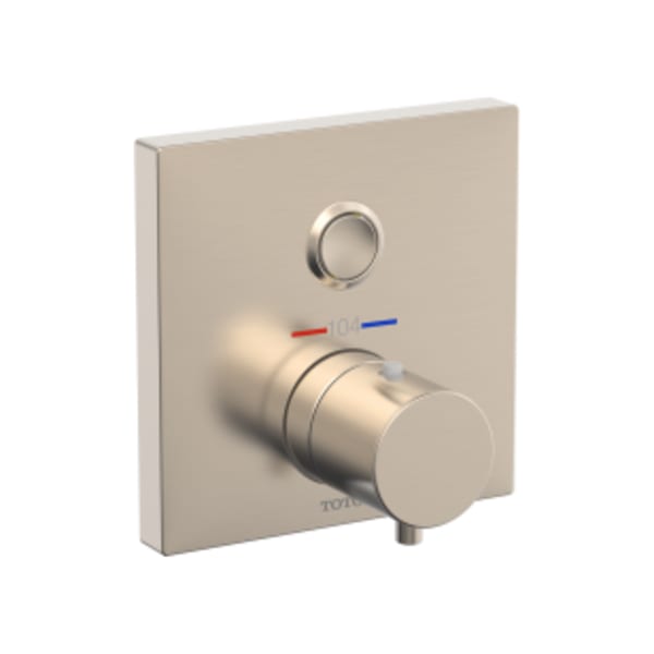 TOTO® Square Thermostatic Mixing Valve with One-Function Shower Trim, Brushed Nickel - TBV02405U#BN