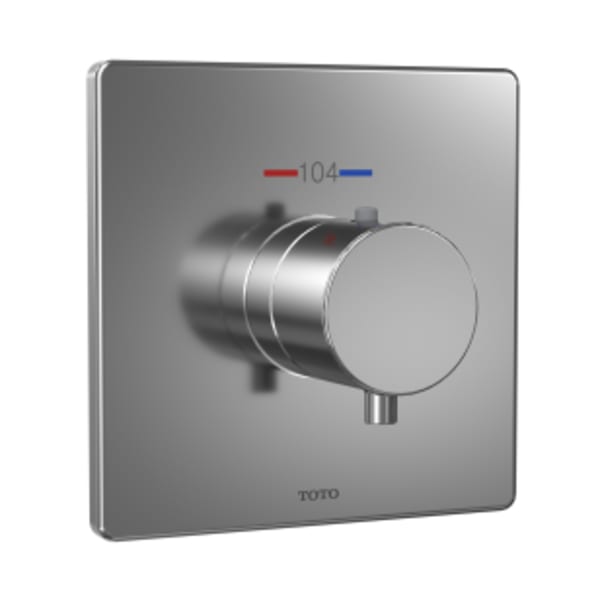 TOTO® Square Thermostatic Mixing Valve Shower Trim, Polished Chrome - TBV02401U#CP