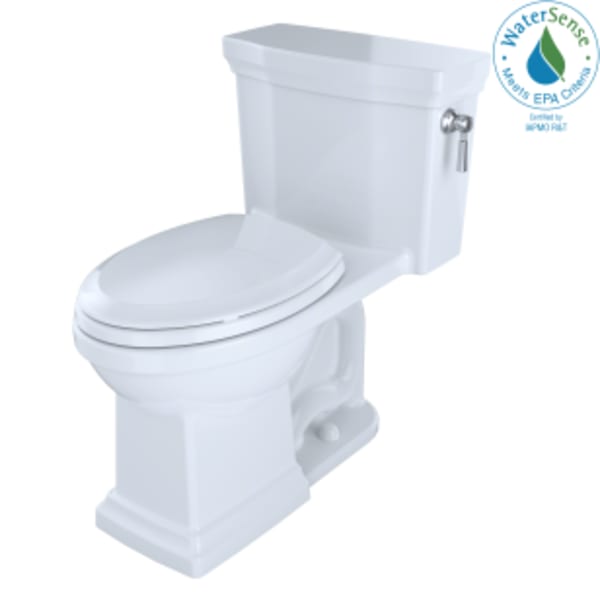 TOTO® Promenade® II 1G® One-Piece Elongated 1.0 GPF Universal Height Toilet with CEFIONTECT and Right-Hand Trip Lever, Cotton White - MS814224CUFRG#01