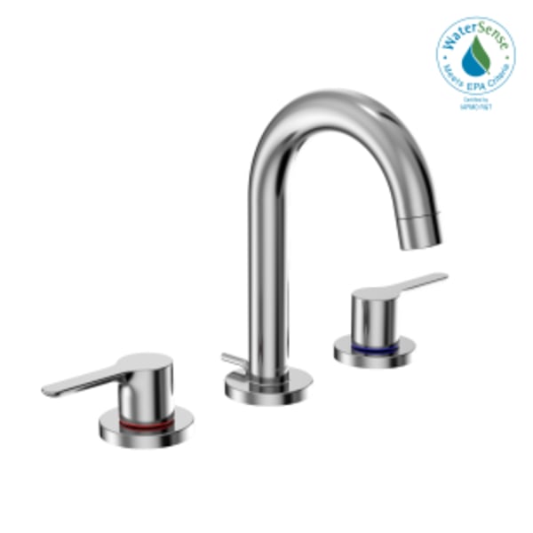 TOTO® LB Series Two Handle Widespread 1.2 GPM Bathroom Sink Faucet with Drain Assembly, Polished Chrome - TLS01201U#CP