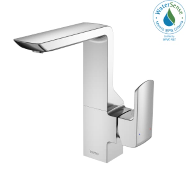 TOTO® GR Series 1.2 GPM Single Side Handle Bathroom Sink Faucet with COMFORT GLIDE Technology and Drain Assembly, Polished Chrome - TLG02309U#CP
