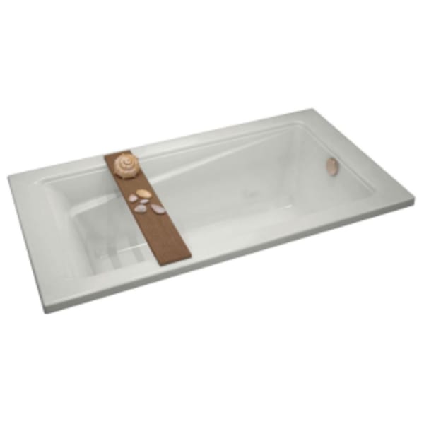 59-7/8" x 42" x 18", 50 to 68 Gallon, White, Acrylic, End Drain, Drop-In, Bathtub