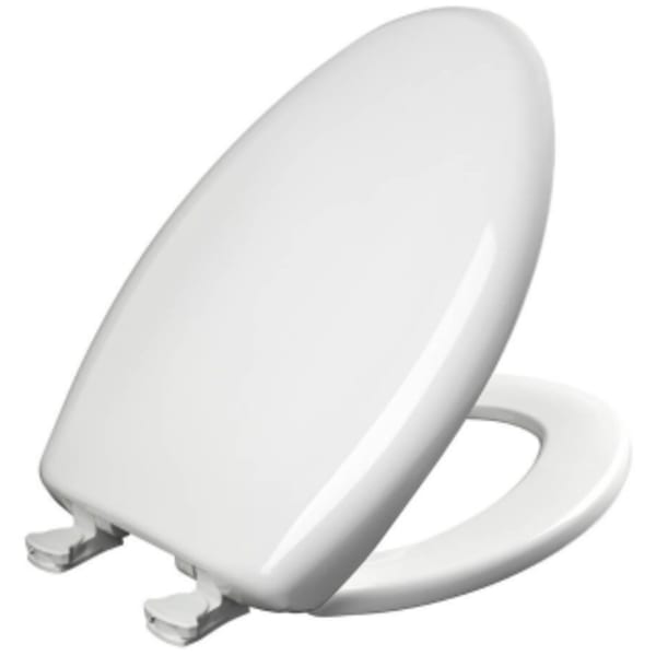 Bemis - STA-TITE® 14-5/16" x 18-3/4", Bone, Plastic, Whisper Close/Easy Clean and Change Plastic Hinge, Closed Front, Elongated, Toilet Seat with Cover