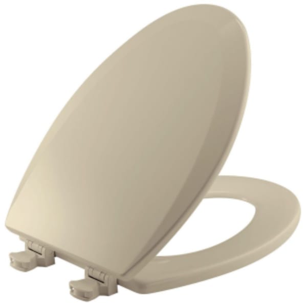 Bemis - 14-1/8" x 18-7/8", Bone, Enameled Wood, Closed Front, Elongated, Residential Toilet Seat with Cover