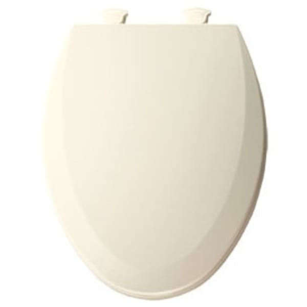 Bemis - 14-1/8" x 18-7/8", Biscuit, Enameled Wood, Plastic Hinge, Closed Front, Elongated, Toilet Seat with Cover