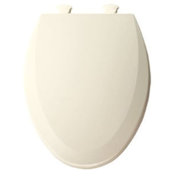 Bemis - 14-1/8" x 18-7/8", Biscuit, Enameled Wood, Plastic Hinge, Closed Front, Elongated, Toilet Seat with Cover