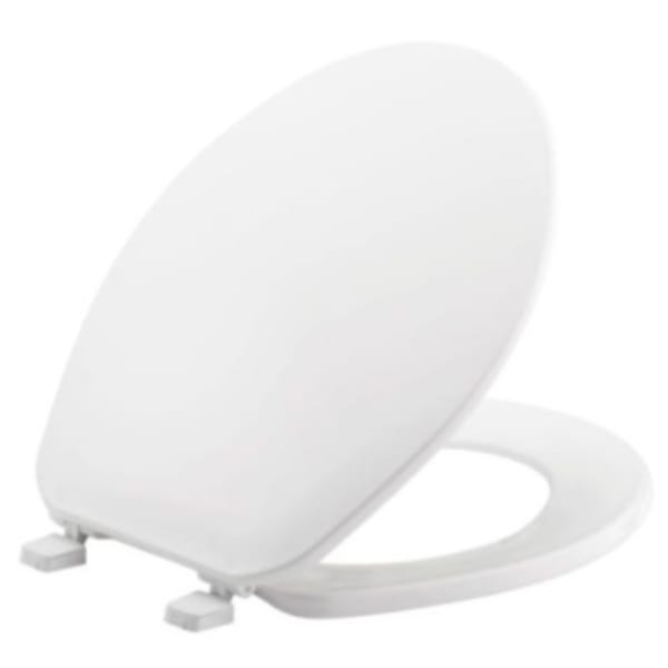 Bemis - Top-Tite® 14-5/16" x 16-11/16", 1-5/8" H, White, Plastic, Round, Closed Front, Toilet Seat with Cover