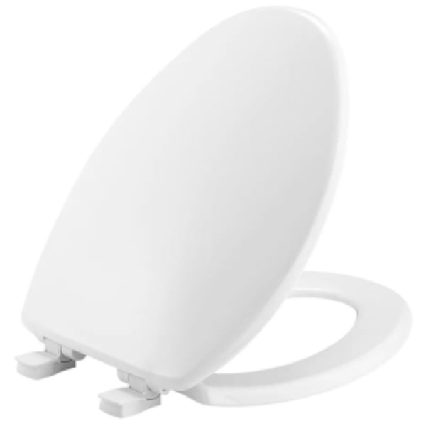 Bemis - 14-5/16" x 18-5/8", 1-15/16" H, White, Plastic, Elongated, Closed Front, Toilet Seat with Cover
