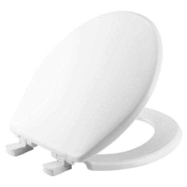 Bemis - 14-11/16" x 16-5/8" x 1-15/16", White, Plastic, Round, Closed Front, Toilet Seat with Cover