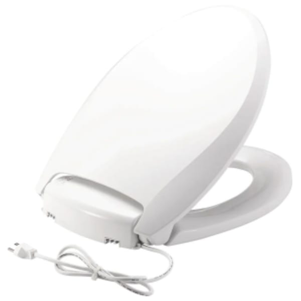 Bemis - RADIANCE™ 14-1/8" x 17-5/16", White Plastic, Whisper Close/Adjustable Hinge, Closed Front, Elongated, Toilet Seat with Cover