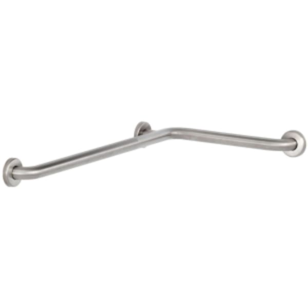 1-1/2", 15-7/8" x 26-7/8", Satin, 304 Stainless Steel, L-Shaped, Washroom Grab Bar