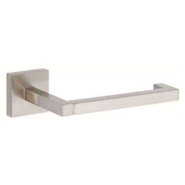 6.4" x 3.26", Satin Nickel, Solid Brass, Wall Mount, 1-Post, Open Roller, Toilet Tissue Holder