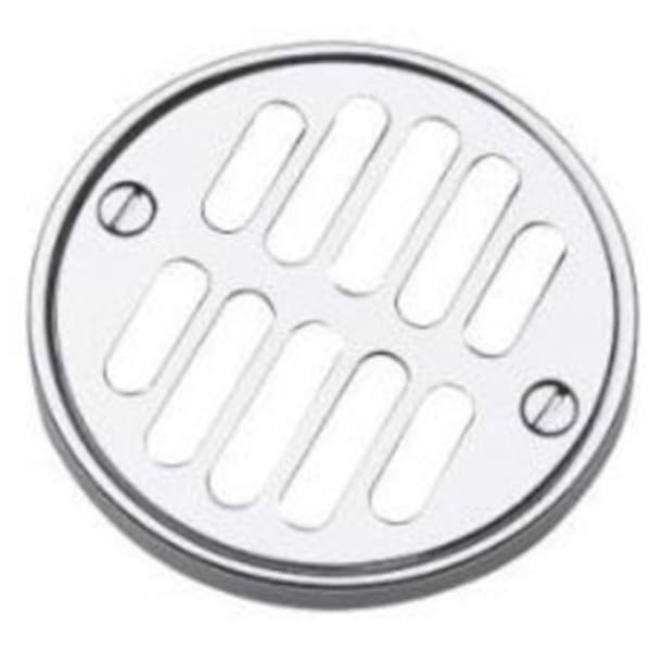 3.62" Diameter, Polished Chrome, Solid Brass, Trim with Grill/Crown and Screw for Tub and Shower Drain