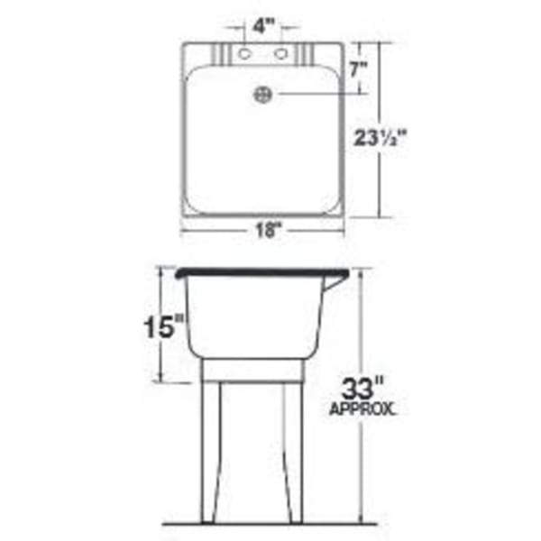 E.L. Mustee & Sons - (Drop-In Sink) White, Single Bowl SinksPolypropylene - 18" x 23-1/2" x 33"