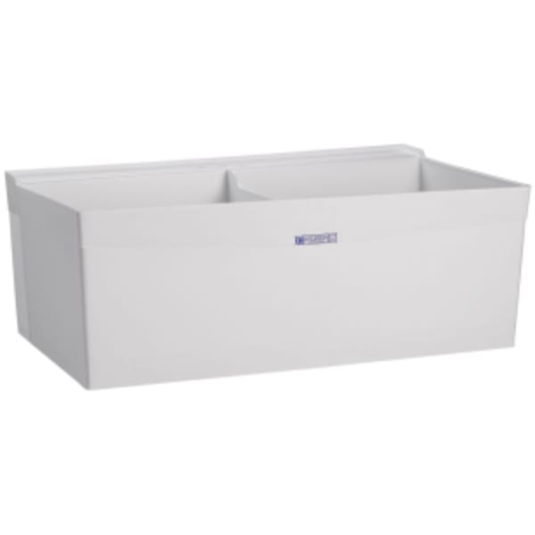 E.L. Mustee & Sons - UTILATWIN® (Laundry/Utility Sink) White, Double Bowl Sinks Thermoplastic - 40" x 24" x 34"