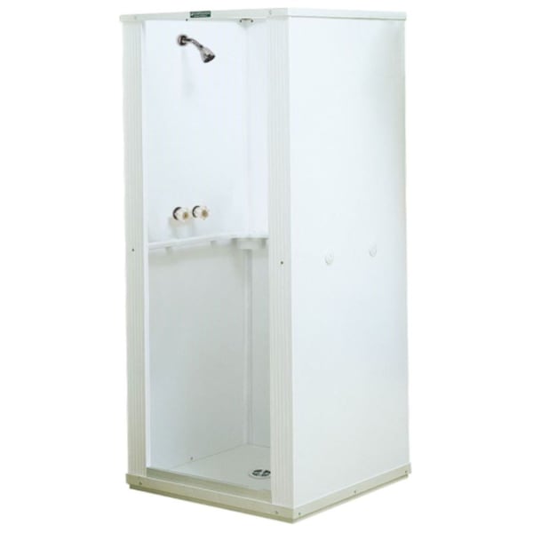 E.L. Mustee & Sons - DURASTALL® (Wall & Door Components) White, High-Gloss, Shower Bases & Walls - 1-Piece, Knock-Down, Free Standing (30" x 30" x 73")