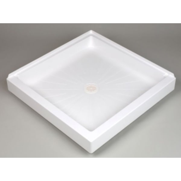 E.L. Mustee & Sons - DURABASE® (Shower Base) White, 1-Piece, Double Threshold, Square (34" x 34" x 5-1/2")