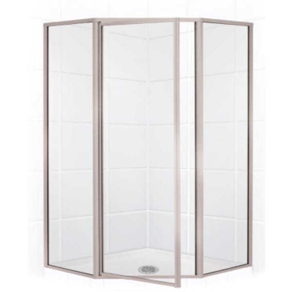 E.L. Mustee & Sons - Stylemate® (Wall & Door Components) Brushed Nickel, Shower Bases & Walls - Adjustable, Neo-Angle, Framed ( x x 70")
