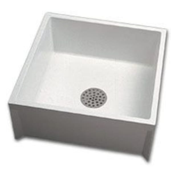 Florestone - Wedge-Lok® (Mop/Service Sink) White, Single Bowl Sinks - 36" x 24" x 10" with 3" Drain