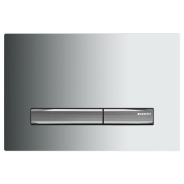 Geberit - 9.7" x 6.5", 0.59" Thick, Polished Chrome, Die-Cast Zinc, 1.6/0.8 GPF, 2-Flush, Actuator Plate with Mounting Frame for Sigma50 Concealed Toilet Tank
