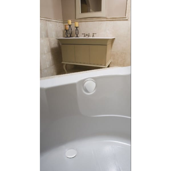 17 to 24" D Tub, 27" L Cable, White, Plastic, Bath Waste and Overflow with Trim Kit and Tubular Plastic Rough-In Unit