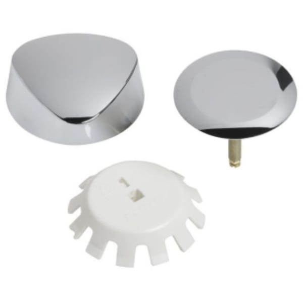Polished Chrome, Molded Plastic, Trim Kit with Handle and Plunger for Bath Waste and Overflow