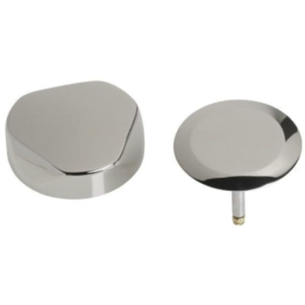 PVD Polished Nickel, Metal, Trim Kit with Handle and Plunger for Turn Control Bath Waste and Overflow