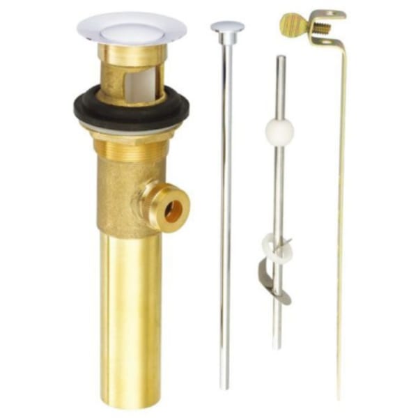 Gerber - 7-15/16" L, 1-1/4" Diameter, Chrome Plated, Metal, Pop-Up Drain Assembly with Lift Rod