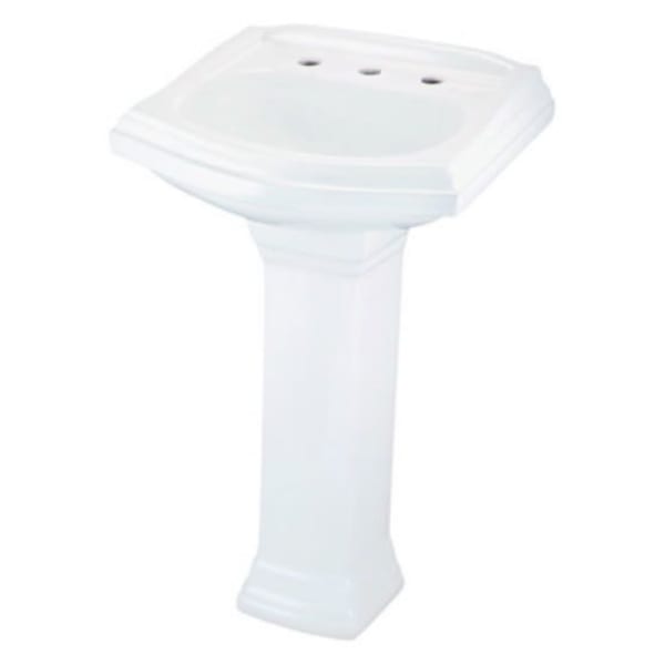 Gerber - Allerton™ White, Pedestal Sinks (8" on Center Faucet Holes) Vitreous China - 21-1/2" x 18-3/4" x 9-1/2"