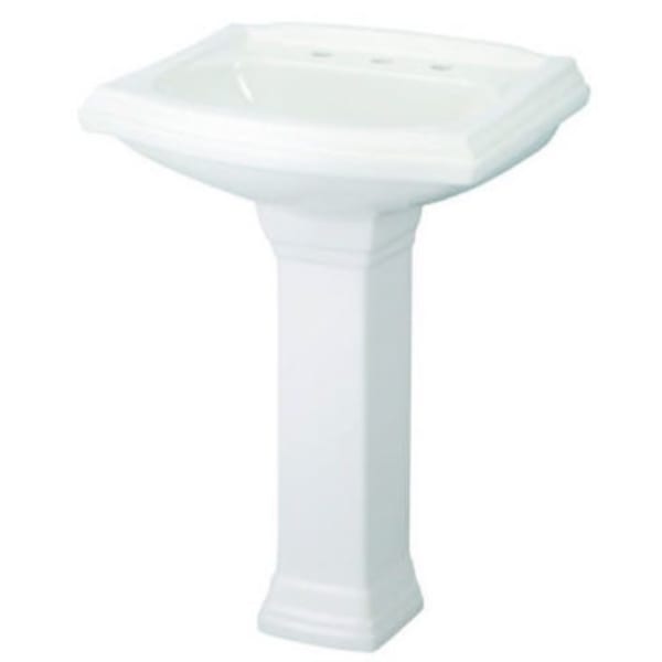 Gerber - Allerton™ White, Pedestal Sinks (8" on Center Faucet Holes) Vitreous China - 25-1/2" x 21" x 10-3/4"