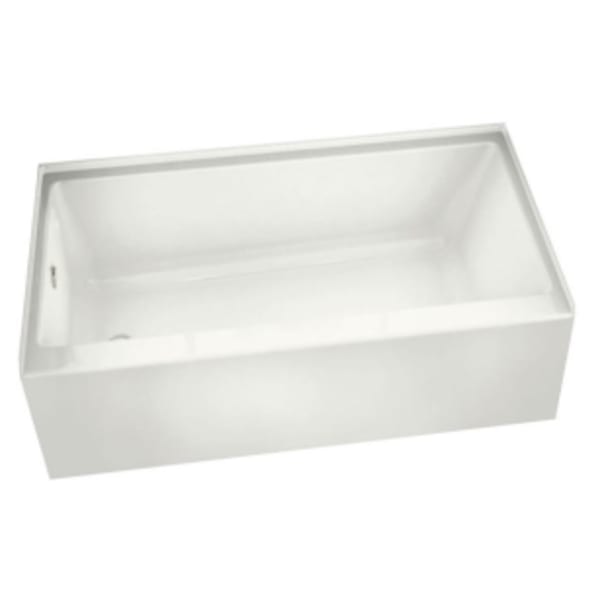 59-3/4" x 30" x 18-3/8", 16-3/4" Water Depth, 54 Gallon, White Acrylic, Left Drain, Alcove, Bathtub