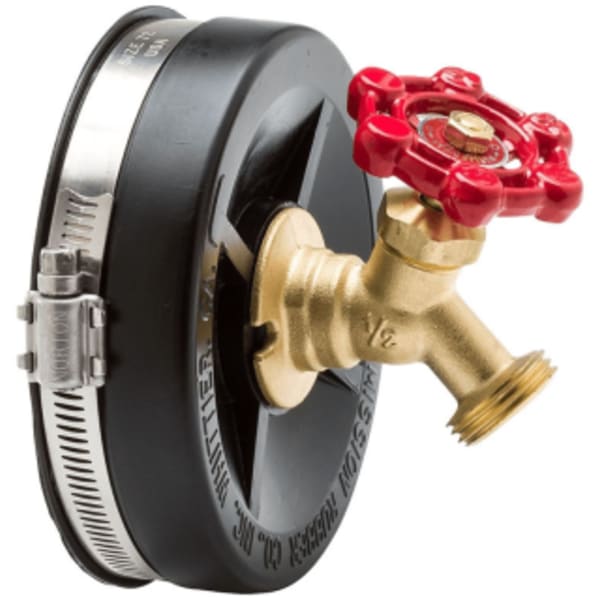 4" Rubber End Cap and Hose Bibb for Cast Iron/Plastic 0704510