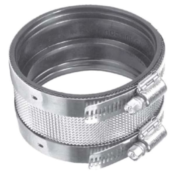 2" x 2", NH x NH, 1500 PSI Tensile Strength, 300 Stainless Steel Band/Screw Housing/Shield, Straight, Coupling