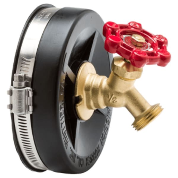3", Rubber, 1-Piece, Flexible, Elastomeric Sealing, End Cap and Hose Bibb for Cast Iron and Schedule 40 Plastic Pipe