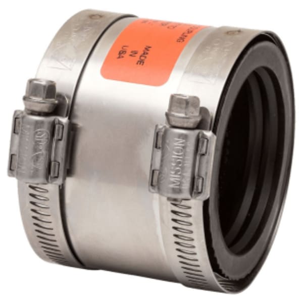1-1/2" or 1-1/4" to 1-1/2" or 1-1/4" Copper/Plastic/Steel to Copper/Plastic/Steel Mission Rubber Coupling