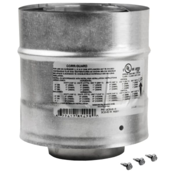 3 or 5" Diameter, 6" L, Stainless Steel, Straight, Concentric, Tankless Water Heater Vent