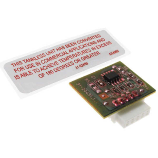 Commercial Conversion Kit with (1) Instruction Sheet/(1) 5-Pin Tankless Program Chip/(1) 3" x 5" Anti-Static Bag/(1) Tankless Commercial Identification Label for Tankless Water Heater
