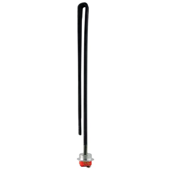 0.32" x 15.56", 1" Nominal, 1-9/32" NPSM, 1-1/2" Hex Head, 208/240 V, 3380/4500 W, 12.8 Ohm Cold Resistance, Stainless Steel/Incoloy Outer Sheath, Threaded Mount, Foldback, Resistored, Element for Electric Water Heater