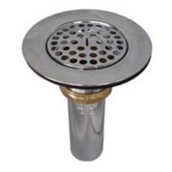 Flat Grid Sink Strainer with Wide Top for 3" Drain Openings, Chrome-Plated Brass