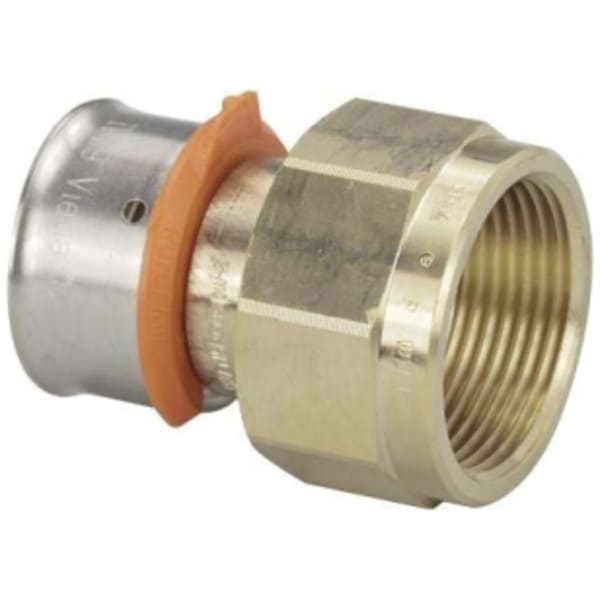 3/4" PEX Flare Elbow Adapter (Crimp x Flare) - PureFlow® Press (Brass)