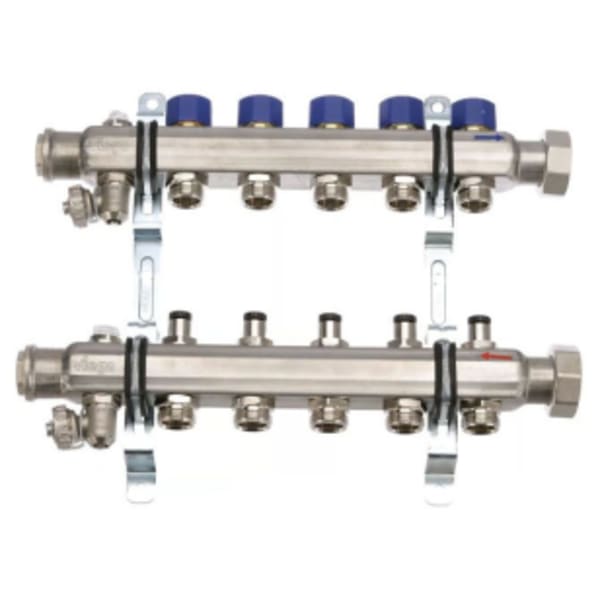 1-1/4" x 1" Pipe, 1" 3-Port, Union x FPT, 100 PSI, 18 GPM, 304 Stainless Steel, Manifold