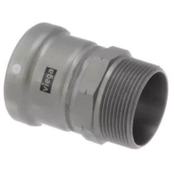 2-1/2" x 2-1/2", MegaPress x MPT, 200 PSI, Zinc Nickel Coated, Carbon Steel, FKM Sealing Element, Straight, Male Adapter