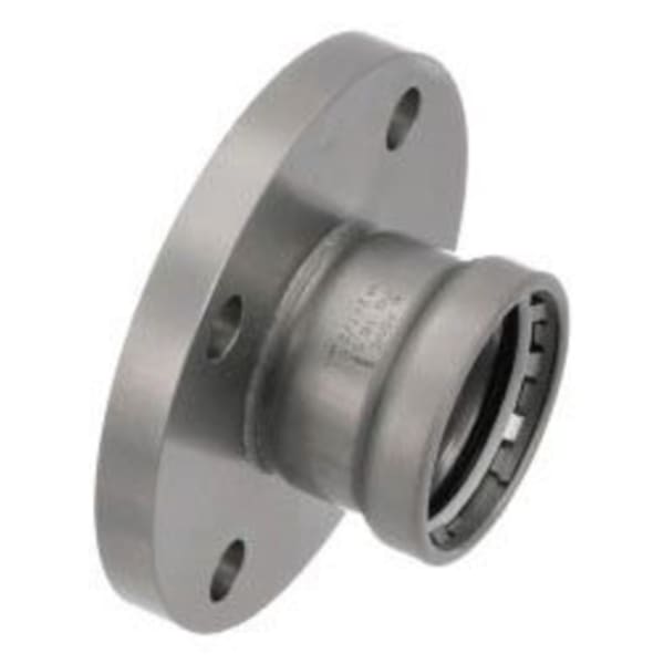 4" x 4", MegaPress x Flanged, 200 PSI, Zinc Nickel Coated, Carbon Steel, FKM Sealing Element, Straight, Flange