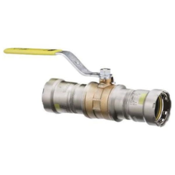 1-1/4" x 1-1/4", MegaPressG x MegaPressG, 125 PSI, Bronze, Locking Handle, Ball Valve